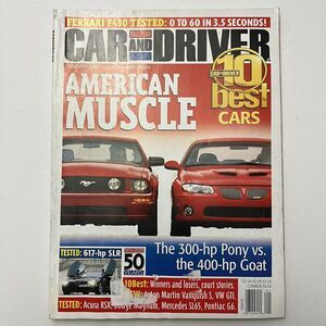 Vintage Car and Driver Magazine January 2005 American Muscle 10 Best Cars